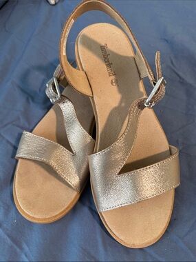 Timberland Women's Gold Metallic Slingback Sandals